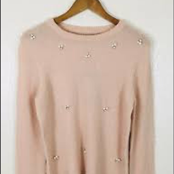 Who What Wear Peach Blush Embellished Sweater - Picture 4 of 5